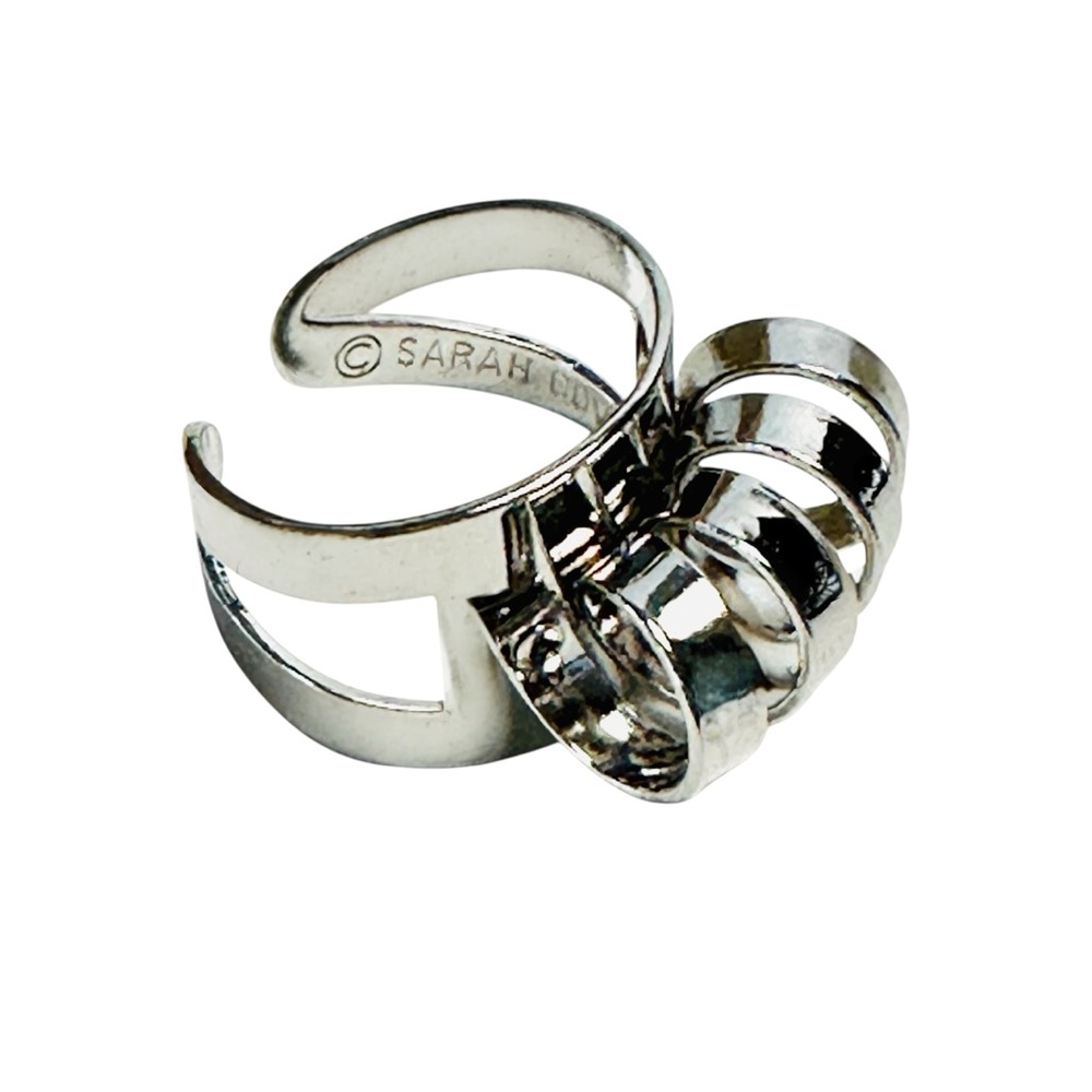 Sarah Coventry Silver Toned Abstract Spiral Coil Ring